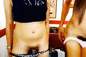 Two Seductive oriental ladyboy a-hole poke