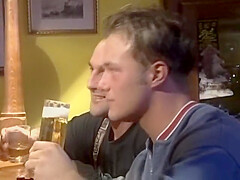 Two Stunning Looking German Chicks Getting Gangbanged At The Bar