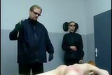 Two hot teens 18+ getting caned hard on the torture bench