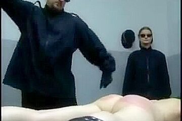 Two hot teens 18+ getting caned hard on the torture bench