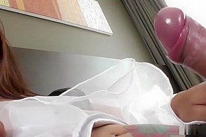 Ultra slim Thais transgirl Pat masturbates and shoots cum