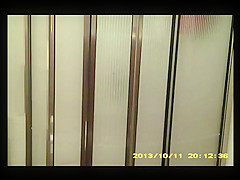 Unaware wife's bottom half before and after shower
