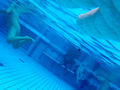 Underwater cam at sauna pool