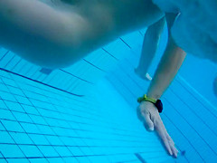 Underwater cam at sauna pool