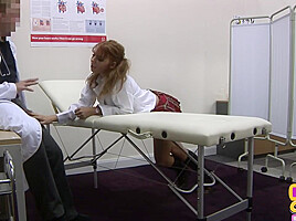 Uniform nurse CFNM get tugjob and BJ