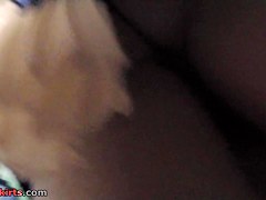 Upskirt footage of the girl in pleated skirt