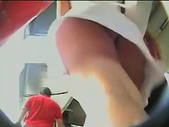 Upskirt amateur hot brunette chick