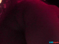 Upskirt porn with a skinny ass gal in a public place