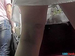 Upskirt vid of brunette hottie's beautiful skinny ass