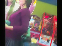 Upskirts of girls at the arcade