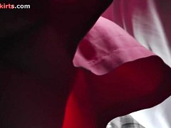 Valuable legal age teenager 18+ upskirt on the crowded bus
