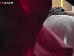 Valuable legal age teenager 18+ upskirt on the crowded bus