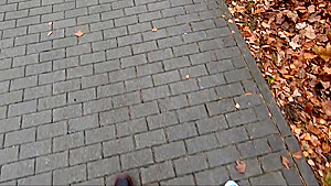 Walking around city park with Step sister and making public sex in the forest
