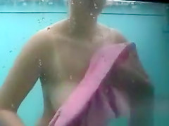 Washing a big pair of breasts