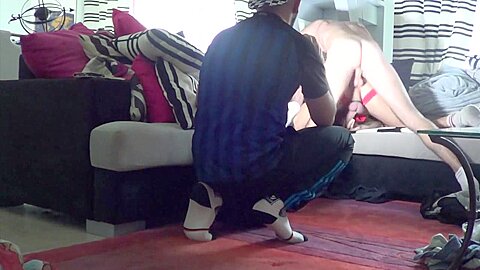 Webcam porn, twink fucked by straight in my sofa - HomeWebCamera