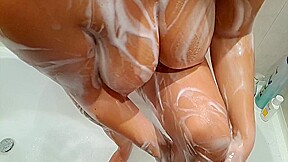 Wet Soapy Natural Big Tits