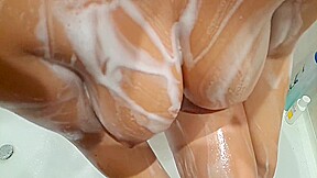 Wet Soapy Natural Big Tits
