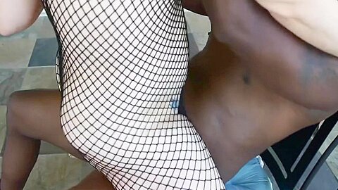 White Slut Vicki Verona Sucks Black Cock On The Back Porch Bbc