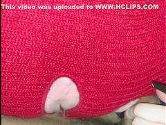 White girl in red ski mask sucks and fucks