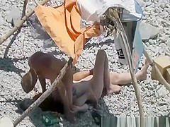 Wife fucked in rocky beach