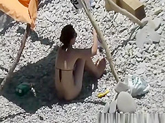 Wife fucked in rocky beach
