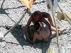 Wife fucked in rocky beach