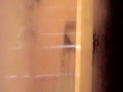 Wife is washing her delicious body on shower spy scenes