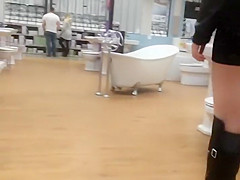 Wife shows a butt plug in public