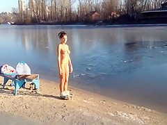 Winter naked swim - Kiev