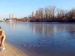 Winter naked swim - Kiev