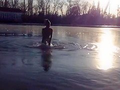 Winter naked swim - Kiev