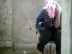 Woman pees