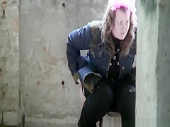 Woman pees