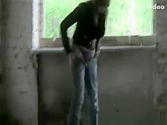 Woman pees