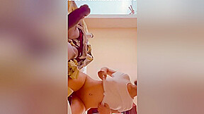 Young Latina Riding Reverse Cowgirl