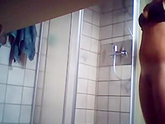 Young Step sister's ass and pussy in a shower