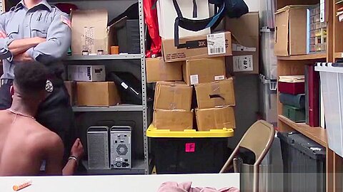 Young ebony shoplifter destroyed with officers cock