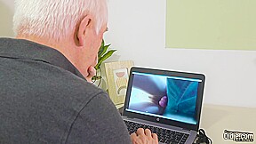 Young tart with full lips feels grandpa deep in pussy