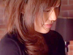 Yuuha Sakai is a nice teen 18+ in sexy lingerie giving blowjob