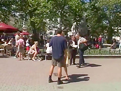 blonde girl nude in public