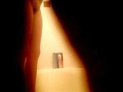 caught playing with ther hairy pussy hidden shower cam