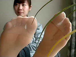 cute asian foot tease