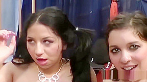 cute teens 18+ in their first bukkake orgy