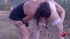 (emily & Betty) My Friend And I Pee Outdoors And Then She Fucks Me With Strapon