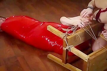gorgeous girl mummification tickling II