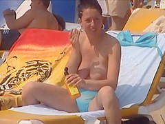 huge boobs beach