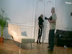 in photo shoot backstage