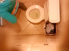 in the toilet ceiling
