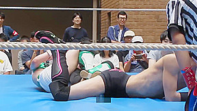 japanese man and woman mixed wrestling