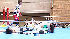 japanese man and woman mixed wrestling